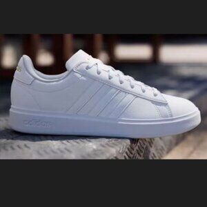 White Adidas Grand Court Sneakers - Size 7